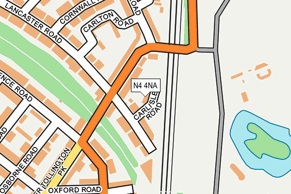 N4 4NA map - OS OpenMap – Local (Ordnance Survey)