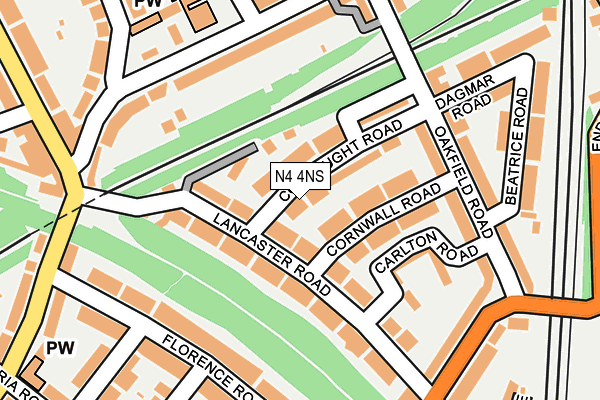 N4 4NS map - OS OpenMap – Local (Ordnance Survey)