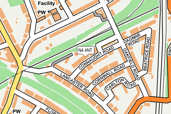 N4 4NT map - OS OpenMap – Local (Ordnance Survey)