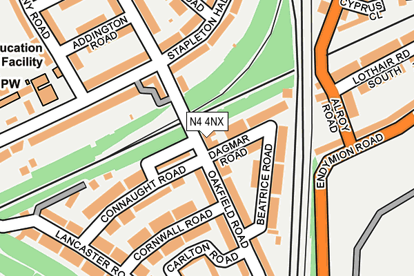 N4 4NX map - OS OpenMap – Local (Ordnance Survey)