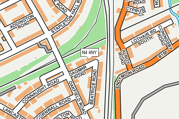 N4 4NY map - OS OpenMap – Local (Ordnance Survey)