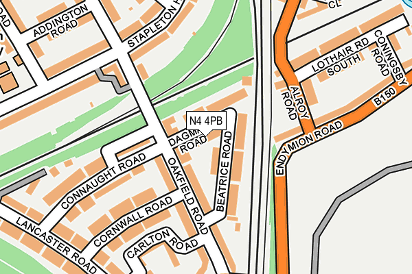 N4 4PB map - OS OpenMap – Local (Ordnance Survey)