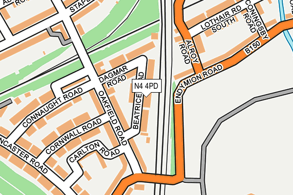 N4 4PD map - OS OpenMap – Local (Ordnance Survey)