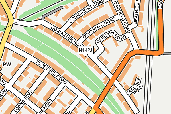 N4 4PJ map - OS OpenMap – Local (Ordnance Survey)