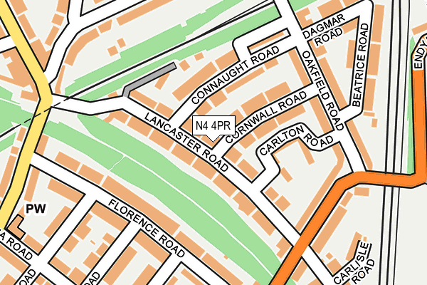 N4 4PR map - OS OpenMap – Local (Ordnance Survey)