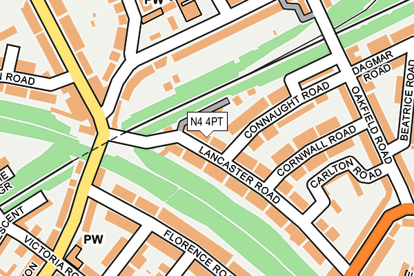 N4 4PT map - OS OpenMap – Local (Ordnance Survey)