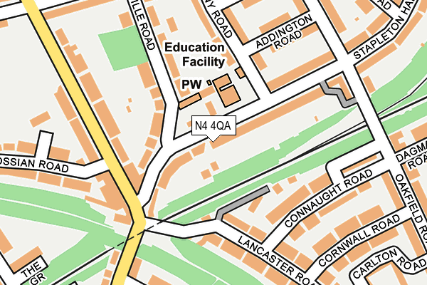 N4 4QA map - OS OpenMap – Local (Ordnance Survey)
