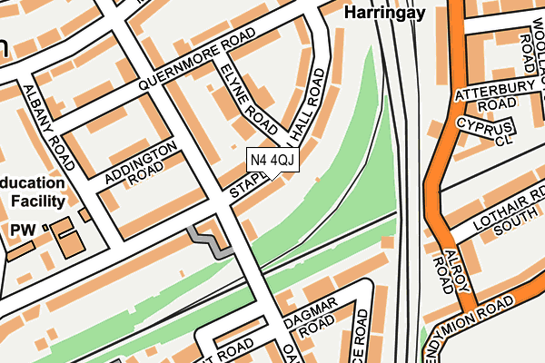 N4 4QJ map - OS OpenMap – Local (Ordnance Survey)