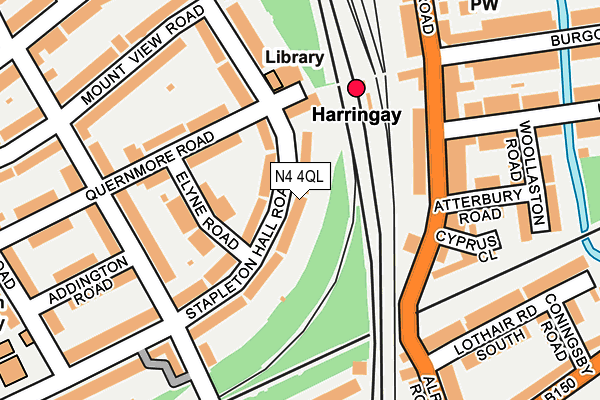 N4 4QL map - OS OpenMap – Local (Ordnance Survey)