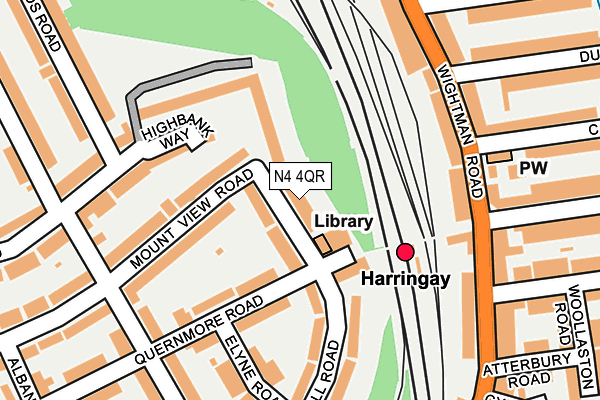 N4 4QR map - OS OpenMap – Local (Ordnance Survey)