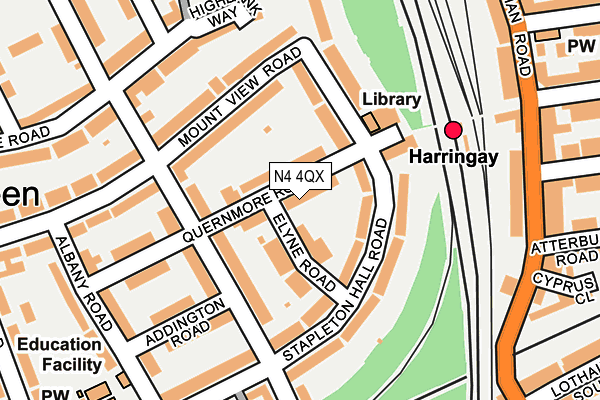 N4 4QX map - OS OpenMap – Local (Ordnance Survey)