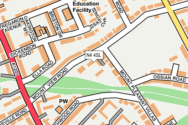 N4 4SL map - OS OpenMap – Local (Ordnance Survey)