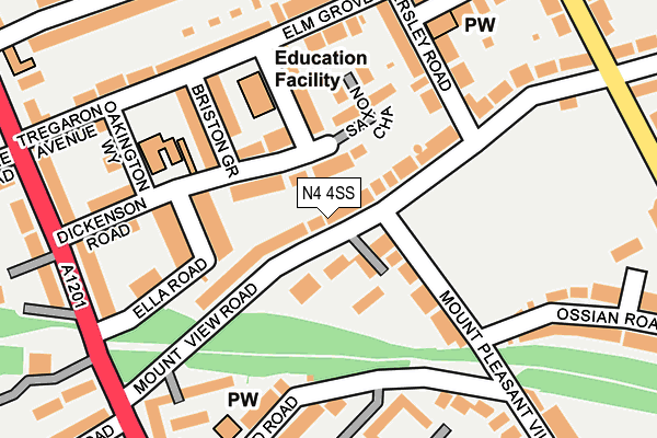 N4 4SS map - OS OpenMap – Local (Ordnance Survey)