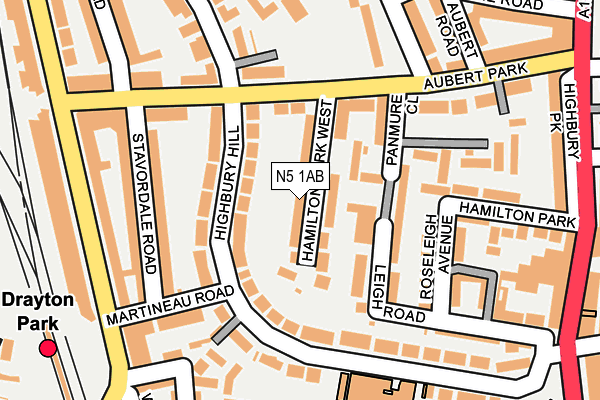 N5 1AB map - OS OpenMap – Local (Ordnance Survey)