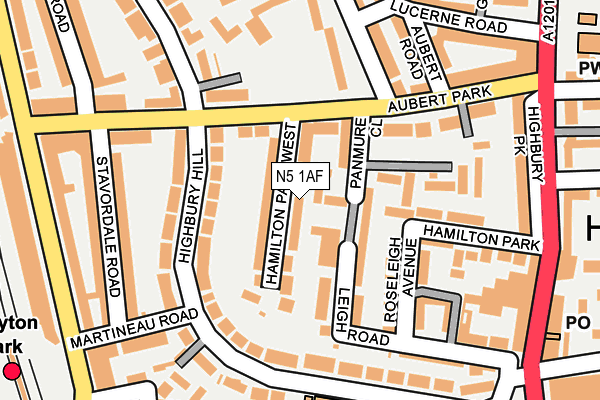 N5 1AF map - OS OpenMap – Local (Ordnance Survey)