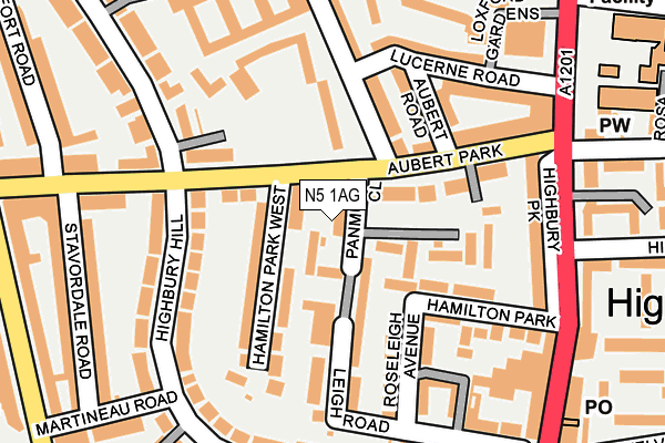 N5 1AG map - OS OpenMap – Local (Ordnance Survey)