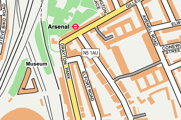N5 1AU map - OS OpenMap – Local (Ordnance Survey)