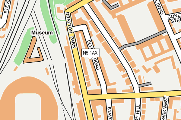 N5 1AX map - OS OpenMap – Local (Ordnance Survey)