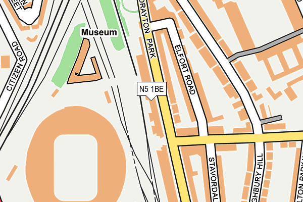 N5 1BE map - OS OpenMap – Local (Ordnance Survey)