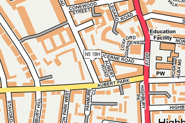 N5 1BH map - OS OpenMap – Local (Ordnance Survey)
