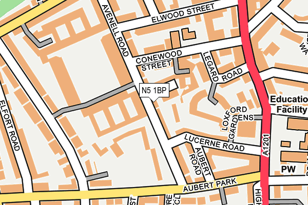 N5 1BP map - OS OpenMap – Local (Ordnance Survey)