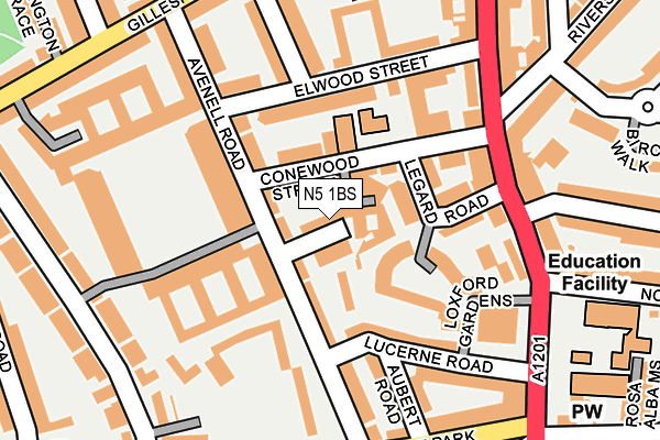 N5 1BS map - OS OpenMap – Local (Ordnance Survey)