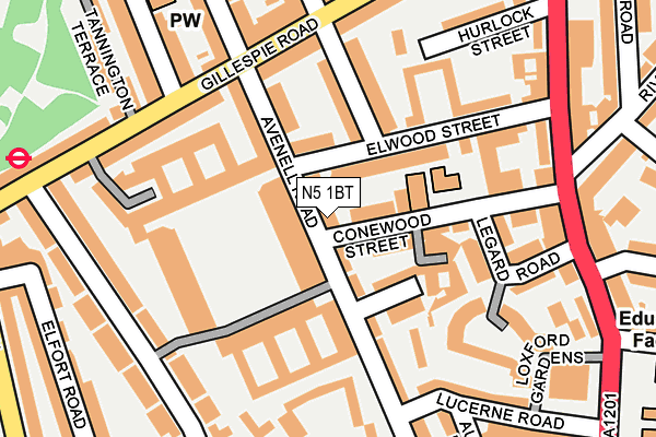 N5 1BT map - OS OpenMap – Local (Ordnance Survey)
