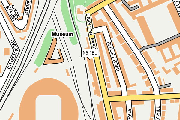 N5 1BU map - OS OpenMap – Local (Ordnance Survey)