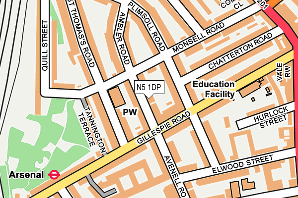 N5 1DP map - OS OpenMap – Local (Ordnance Survey)