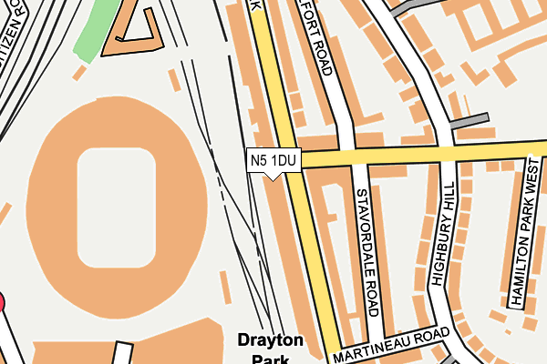N5 1DU map - OS OpenMap – Local (Ordnance Survey)