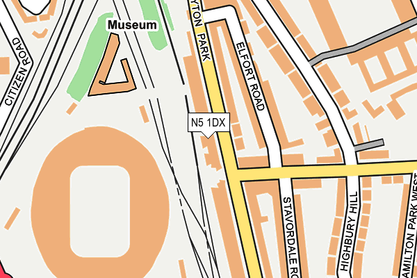 N5 1DX map - OS OpenMap – Local (Ordnance Survey)