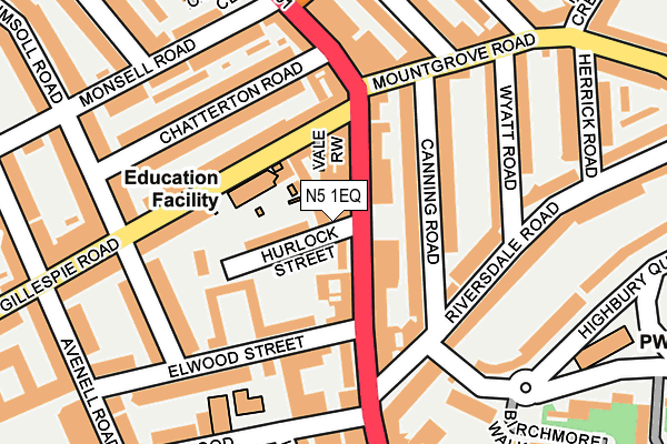 N5 1EQ map - OS OpenMap – Local (Ordnance Survey)