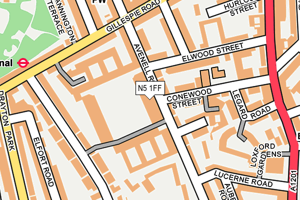 N5 1FF map - OS OpenMap – Local (Ordnance Survey)
