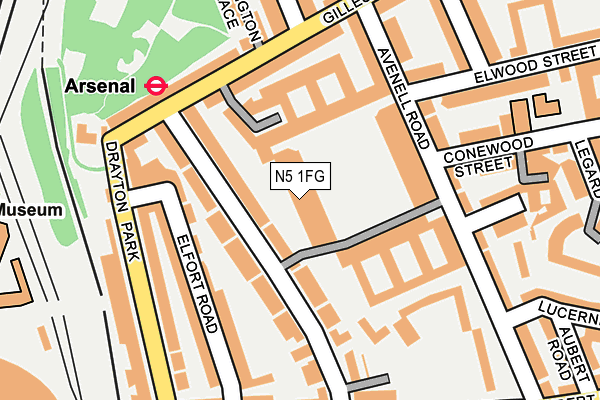 N5 1FG map - OS OpenMap – Local (Ordnance Survey)