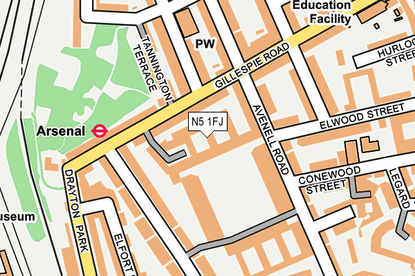 N5 1FJ map - OS OpenMap – Local (Ordnance Survey)