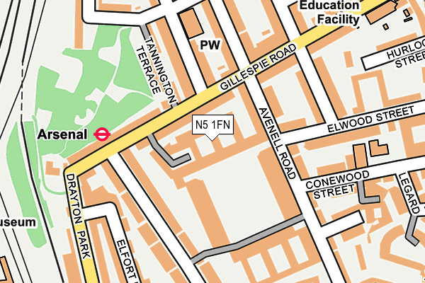 N5 1FN map - OS OpenMap – Local (Ordnance Survey)