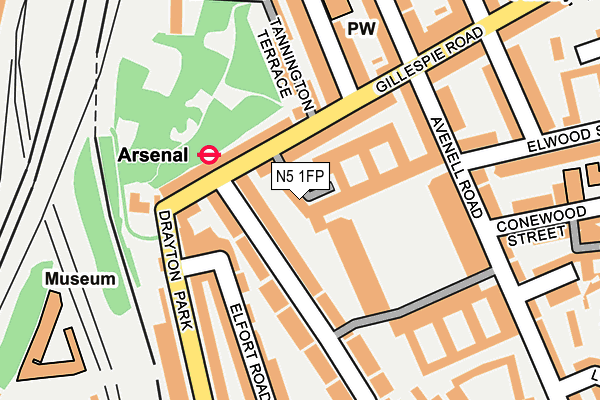 N5 1FP map - OS OpenMap – Local (Ordnance Survey)