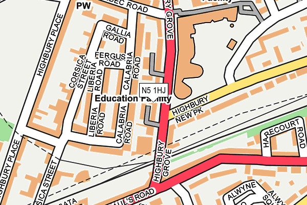N5 1HJ map - OS OpenMap – Local (Ordnance Survey)