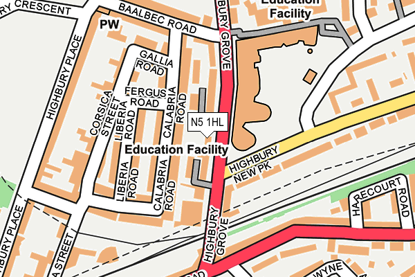 N5 1HL map - OS OpenMap – Local (Ordnance Survey)