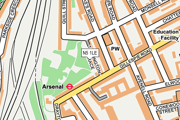 N5 1LE map - OS OpenMap – Local (Ordnance Survey)