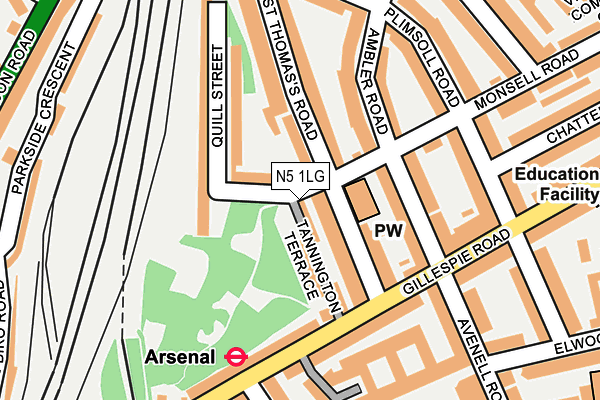 N5 1LG map - OS OpenMap – Local (Ordnance Survey)