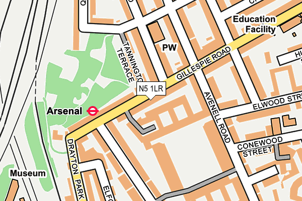 N5 1LR map - OS OpenMap – Local (Ordnance Survey)