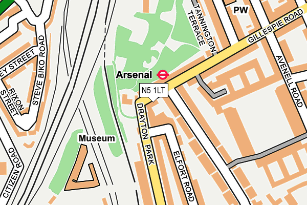 N5 1LT map - OS OpenMap – Local (Ordnance Survey)