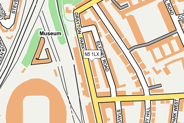 N5 1LX map - OS OpenMap – Local (Ordnance Survey)