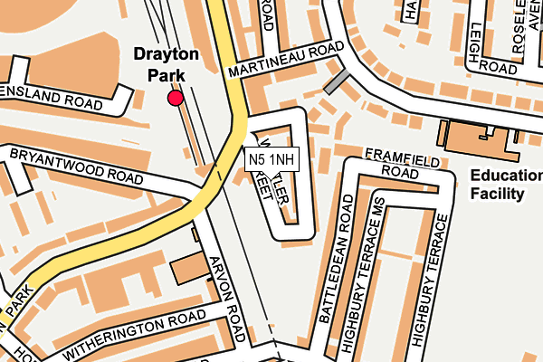 N5 1NH map - OS OpenMap – Local (Ordnance Survey)
