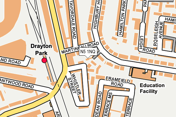 N5 1NQ map - OS OpenMap – Local (Ordnance Survey)