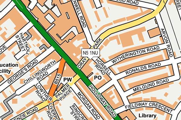 N5 1NU map - OS OpenMap – Local (Ordnance Survey)