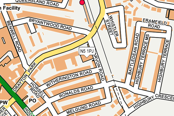 N5 1PJ map - OS OpenMap – Local (Ordnance Survey)