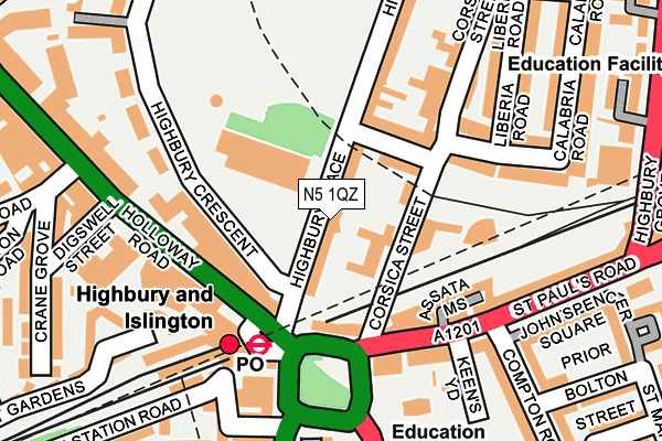N5 1QZ map - OS OpenMap – Local (Ordnance Survey)
