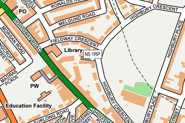 N5 1RP map - OS OpenMap – Local (Ordnance Survey)